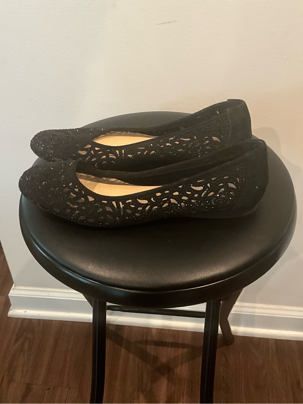 Alex Marie Black Laser-Cut Ballet Flats size 8.5